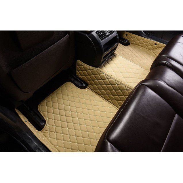 Buy Beige Luxury Leather Diamond Car Floor Mats