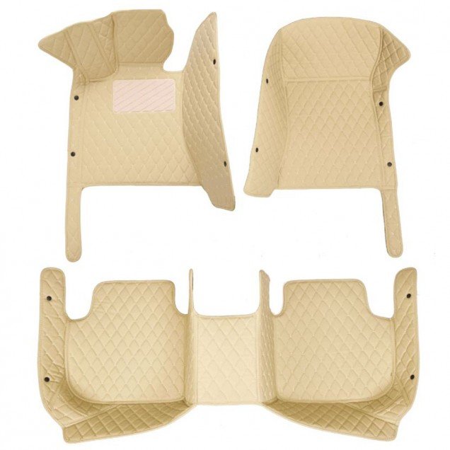 Buy Beige Luxury Leather Diamond Car Floor Mats