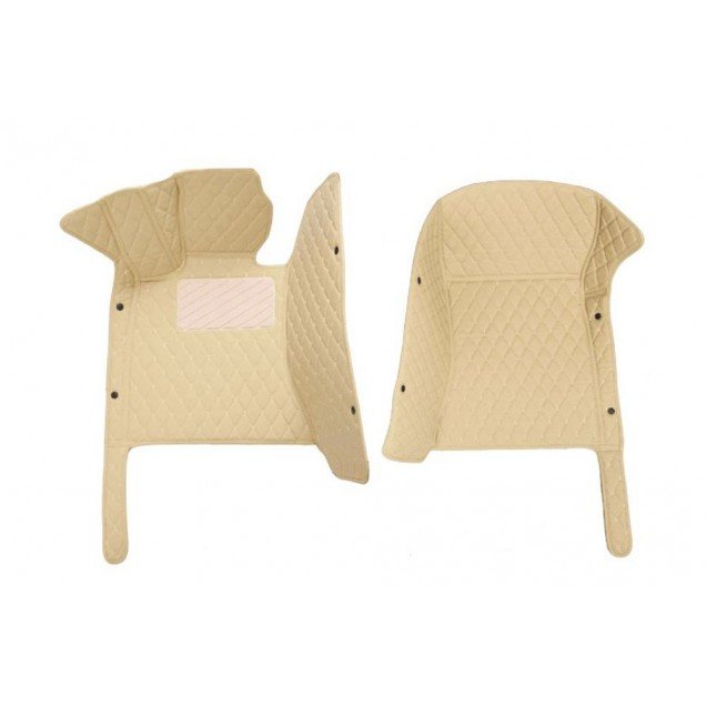 Buy Beige Luxury Leather Diamond Car Floor Mats