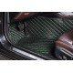 Buy Black and Green Stitching Luxury Leather Diamond Car Floor Mats Buy Black and Green Stitching Luxury Leather Diamond Car Floor Mats
