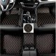 Buy Black and Orange Stitching Luxury Leather Diamond Car Floor Mats Buy Black and Orange Stitching Luxury Leather Diamond Car Floor Mats