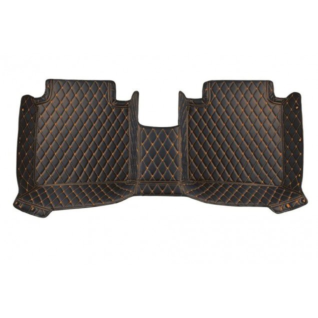 Buy Black and Orange Stitching Luxury Leather Diamond Car Floor Mats Buy Black and Orange Stitching Luxury Leather Diamond Car Floor Mats