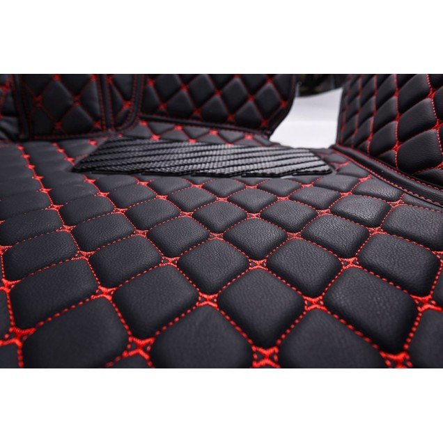 Buy Black and Red Stitching Luxury Leather Diamond Car Floor Mats Buy Black and Red Stitching Luxury Leather Diamond Car Floor Mats