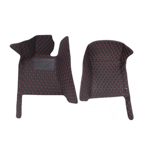 Buy Black and Red Stitching Luxury Leather Diamond Car Floor Mats Buy Black and Red Stitching Luxury Leather Diamond Car Floor Mats