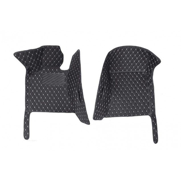 Buy Black and White Stitching Luxury Leather Diamond Car Floor Mats Buy Black and White Stitching Luxury Leather Diamond Car Floor Mats