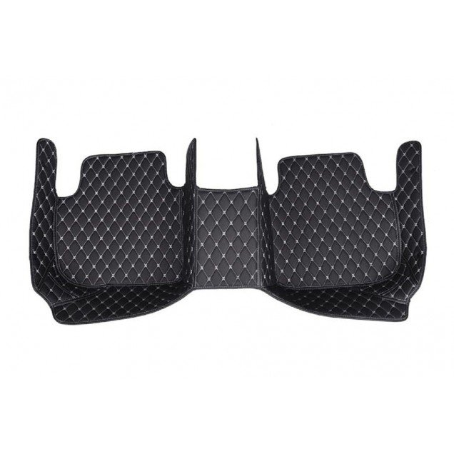 Buy Black and White Stitching Luxury Leather Diamond Car Floor Mats Buy Black and White Stitching Luxury Leather Diamond Car Floor Mats