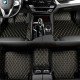 Buy Black and Yellow Stitching Luxury Leather Diamond Car Floor Mats Buy Black and Yellow Stitching Luxury Leather Diamond Car Floor Mats
