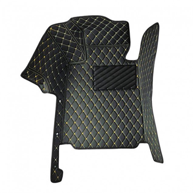 Buy Black and Yellow Stitching Luxury Leather Diamond Car Floor Mats Buy Black and Yellow Stitching Luxury Leather Diamond Car Floor Mats