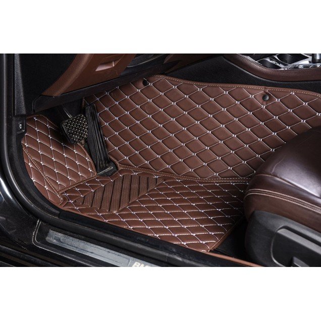 Buy Dark Brown Luxury Leather Diamond Car Floor Mats Buy Dark Brown Luxury Leather Diamond Car Floor Mats