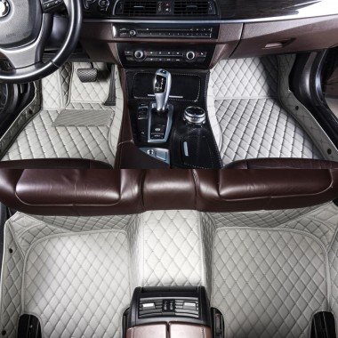Buy Grey Luxury Leather Diamond Car Floor Mats