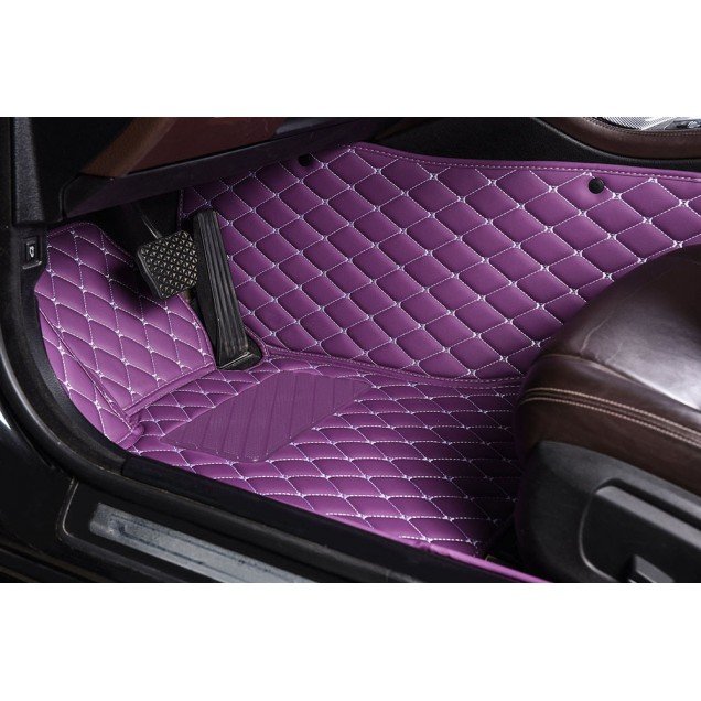 Buy Purple Luxury Leather Diamond Car Floor Mats