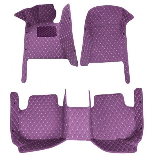 Buy Purple Luxury Leather Diamond Car Floor Mats