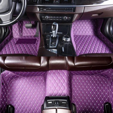 Buy Purple Luxury Leather Diamond Car Mats