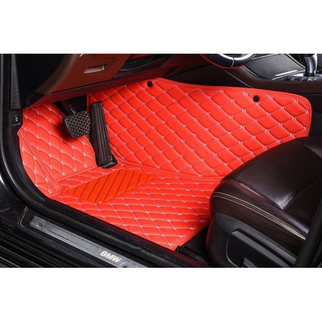 Buy Red Luxury Leather Diamond Car Floor Mats Buy Red Luxury Leather Diamond Car Floor Mats
