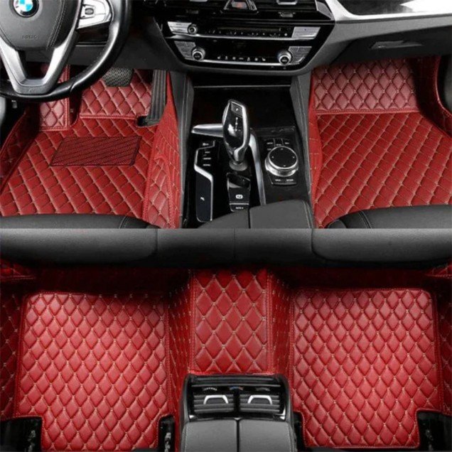 Buy Wine Red Luxury Leather Diamond Car Floor Mats Buy Wine Red Luxury Leather Diamond Car Floor Mats