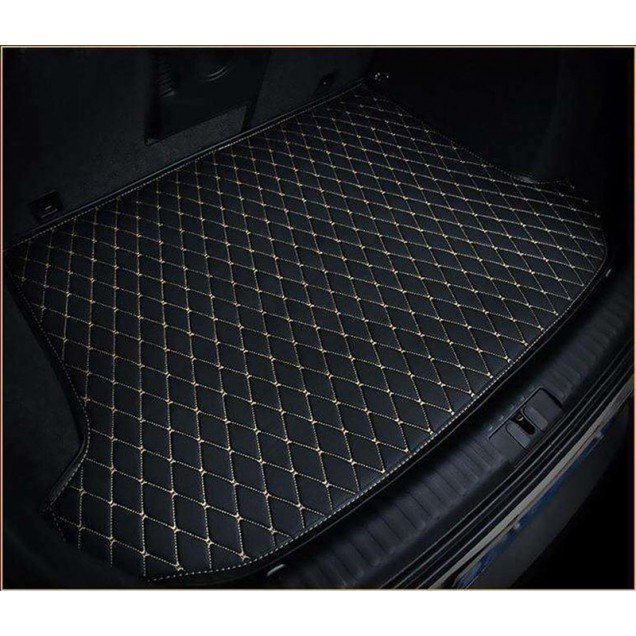 Buy Black and Beige Stitching Luxury Leather Diamond Trunk Base Mats Buy Black and Beige Stitching Luxury Leather Diamond Trunk Base Mats