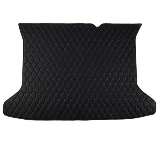 Buy Black and Blue Stitching Luxury Leather Diamond Trunk Base Mats Buy Black and Blue Stitching Luxury Leather Diamond Trunk Base Mats