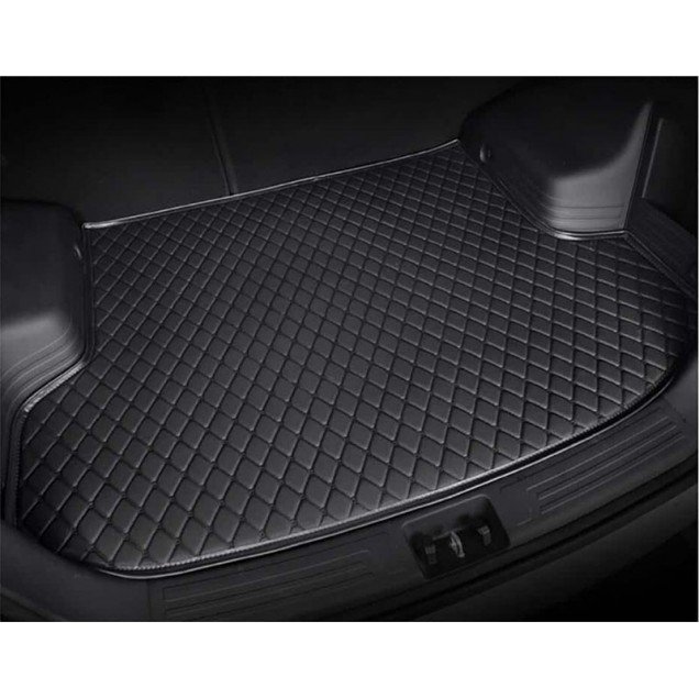Buy Black and Black Stitching Luxury Leather Diamond Trunk Base Mats Buy Black and Black Stitching Luxury Leather Diamond Trunk Base Mats