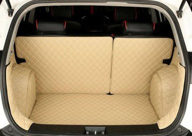 Buy Beige Full Cover Luxury Leather Diamond Trunk Car Floor Mats