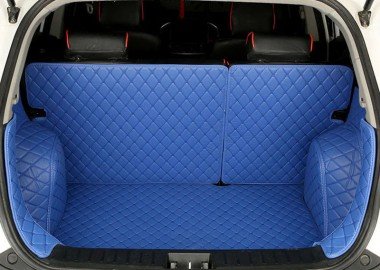 Buy Blue Full Cover Luxury Leather Diamond Trunk Car Floor Mats
