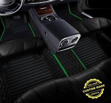 Buy Lime Green Hybrid Line Series Premium Car Mats