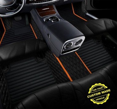 Buy Orange Hybrid Line Series Premium Car Floor Mats