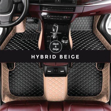 Buy Black and Beige Hybrid Mode Premium Diamond Car Floor Mats