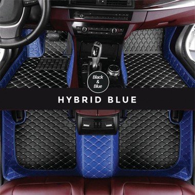 Buy Black and Blue Hybrid Mode Premium Diamond Car Floor Mats