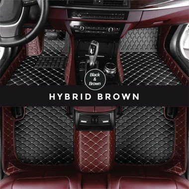 Buy Black and Brown Hybrid Mode Premium Diamond Car Floor Mats