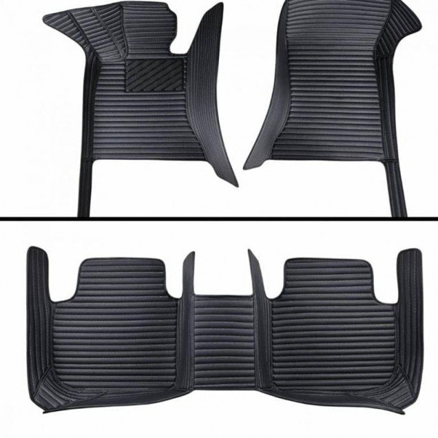 Buy Black Luxury Leather Stripe Car Floor Mats Buy Black Luxury Leather Stripe Car Floor Mats