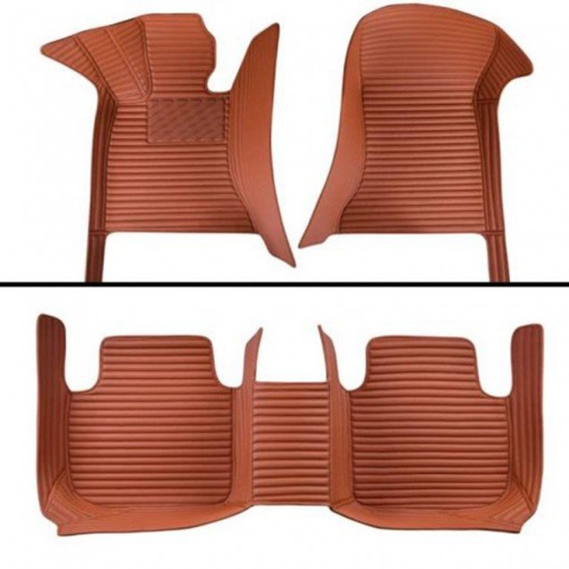 Buy Brown Luxury Leather Stripe Car Floor Mats Buy Brown Luxury Leather Stripe Car Floor Mats