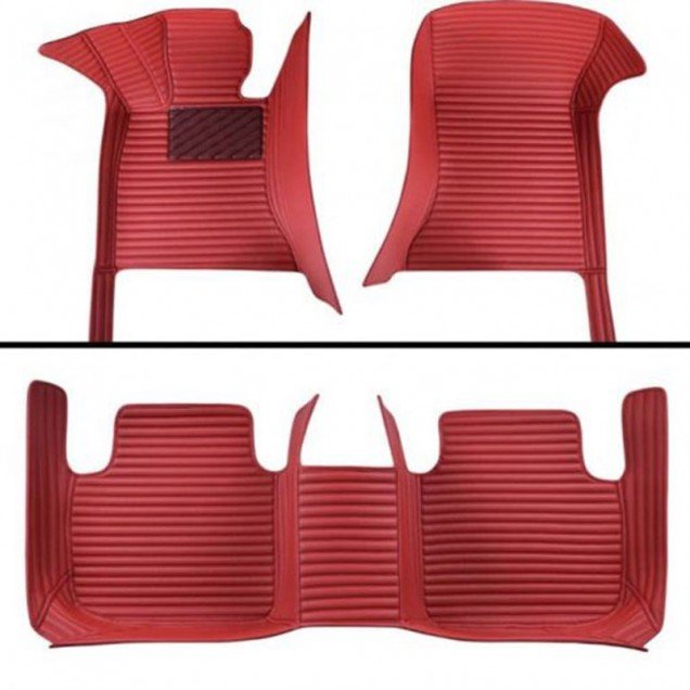 Buy Maroon Luxury Leather Stripe Car Floor Mats Buy Maroon Luxury Leather Stripe Car Floor Mats