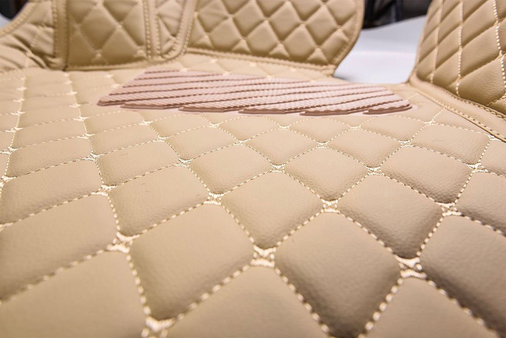 Buy Beige Luxury Leather Diamonds Car Floor Mats