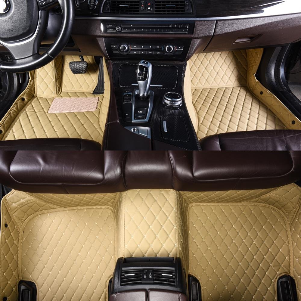 Buy Beige Luxury Leather Diamond Car Mats