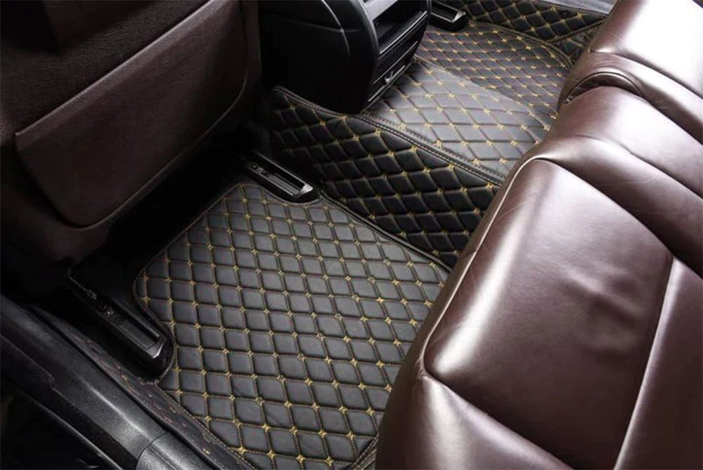 Buy Black and Yellow Stitching Custom Diamond Car Mats