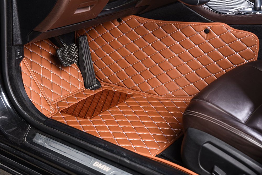 Buy Brown Luxury Leather Diamond Car Mats