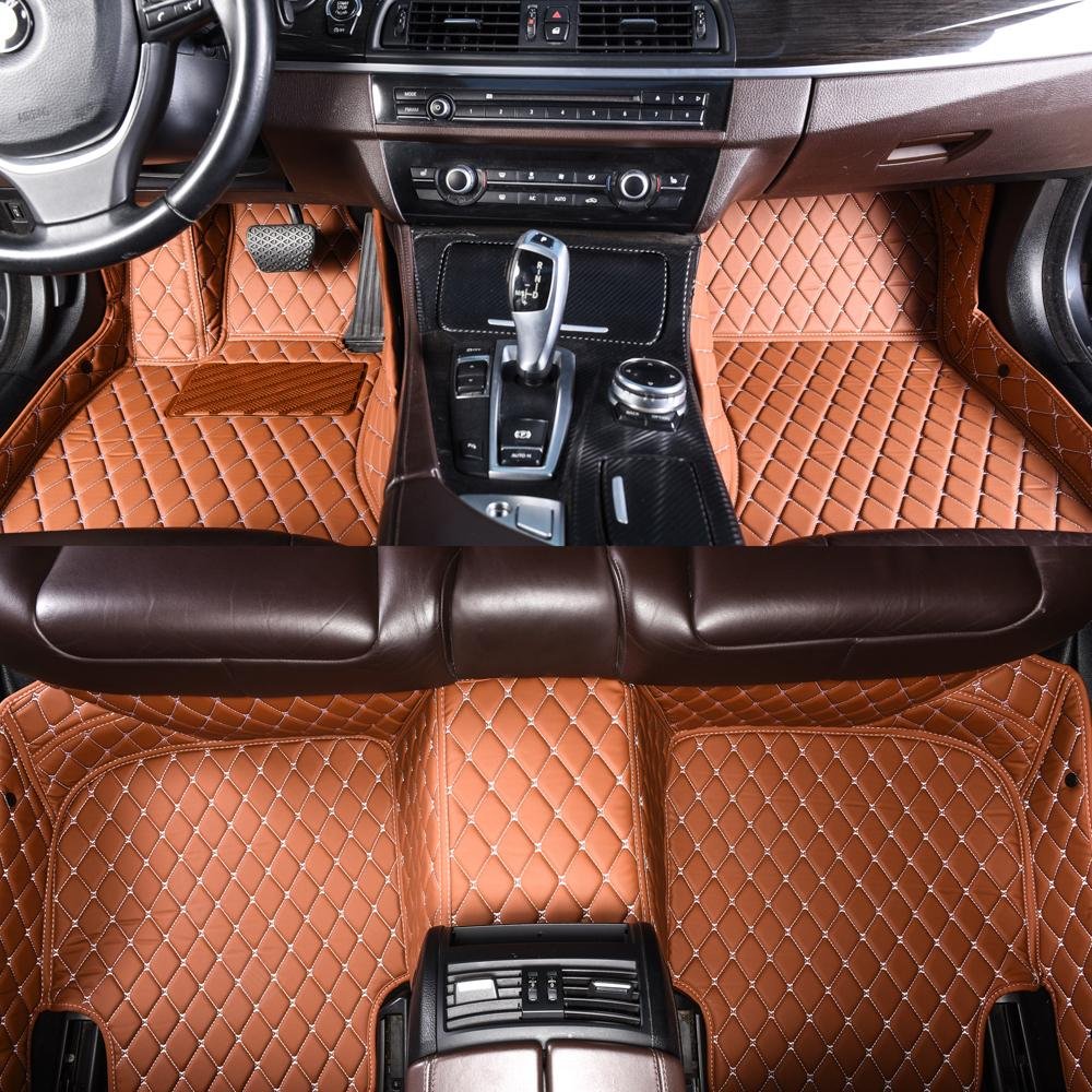 Buy Brown Luxury Leather Diamond Car Mats