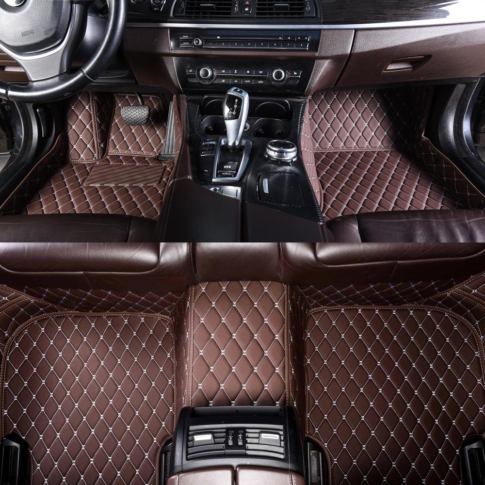 Buy Dark Brown Luxury Leather Diamond Car Mats