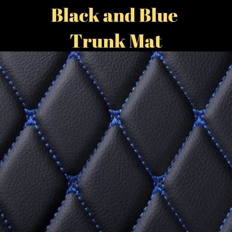 Buy Black and Blue Stitching Luxury Leather Diamond Trunk Base Mats