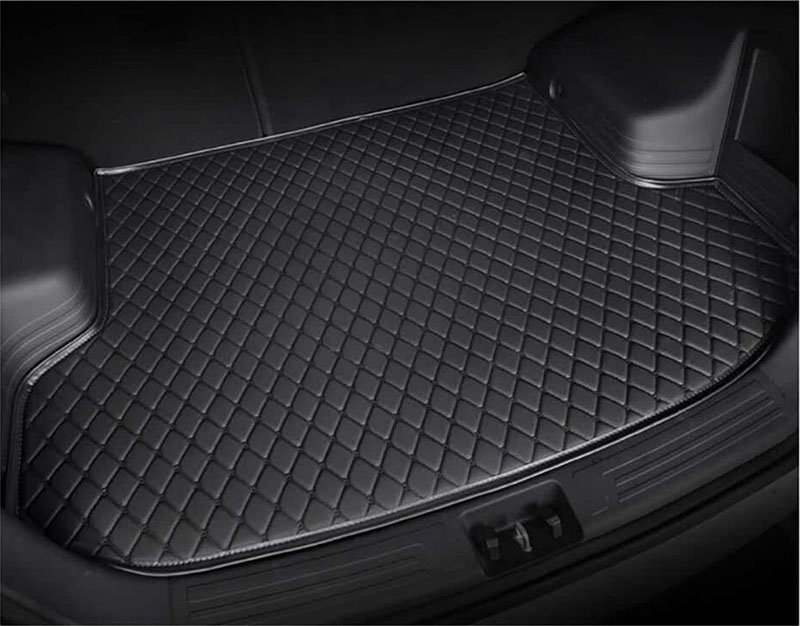 Buy Black and Black Stitching Luxury Leather Diamond Trunk Base Mats