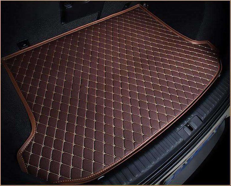Buy Dark Brown Luxury Leather Diamond Trunk Base Mats