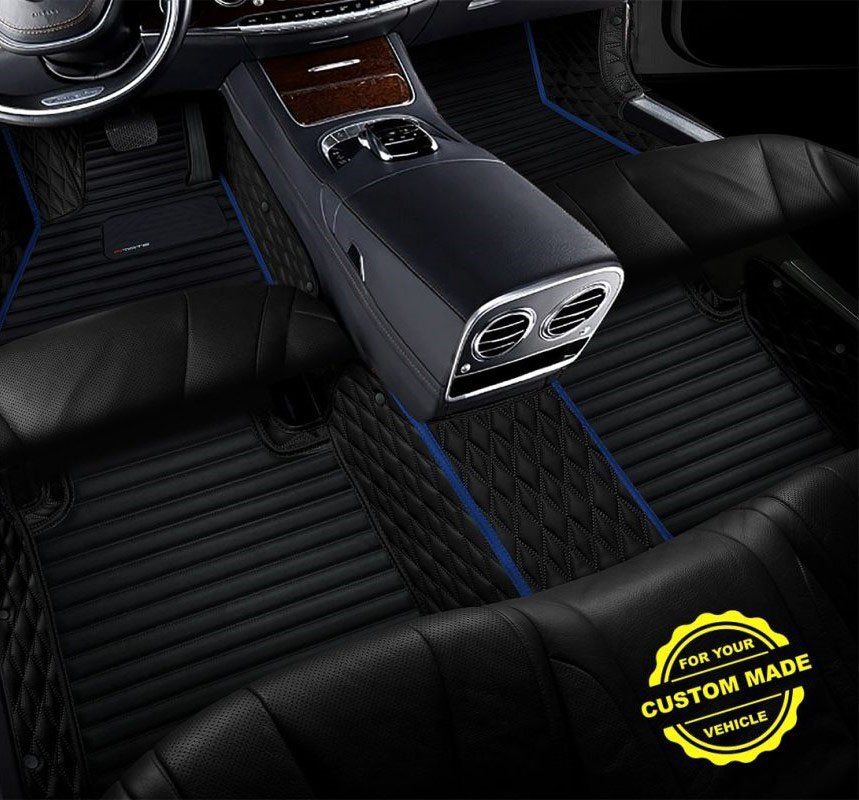 Buy Dark Blue Hybrid Line Series Premium Car Mats