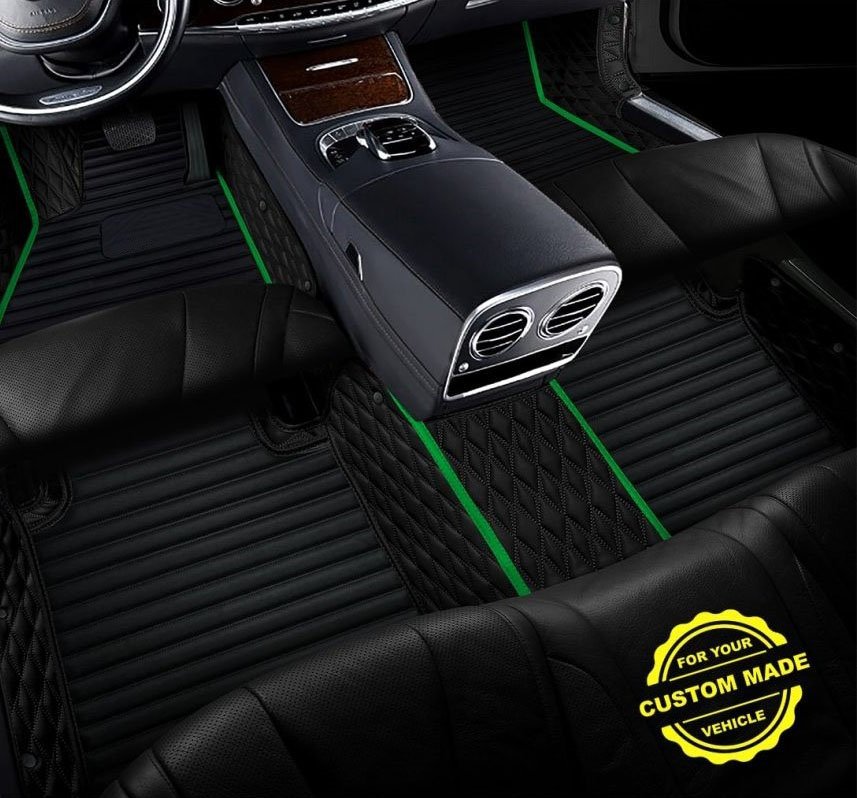 Buy Lime Green Hybrid Line Series Premium Car Mats