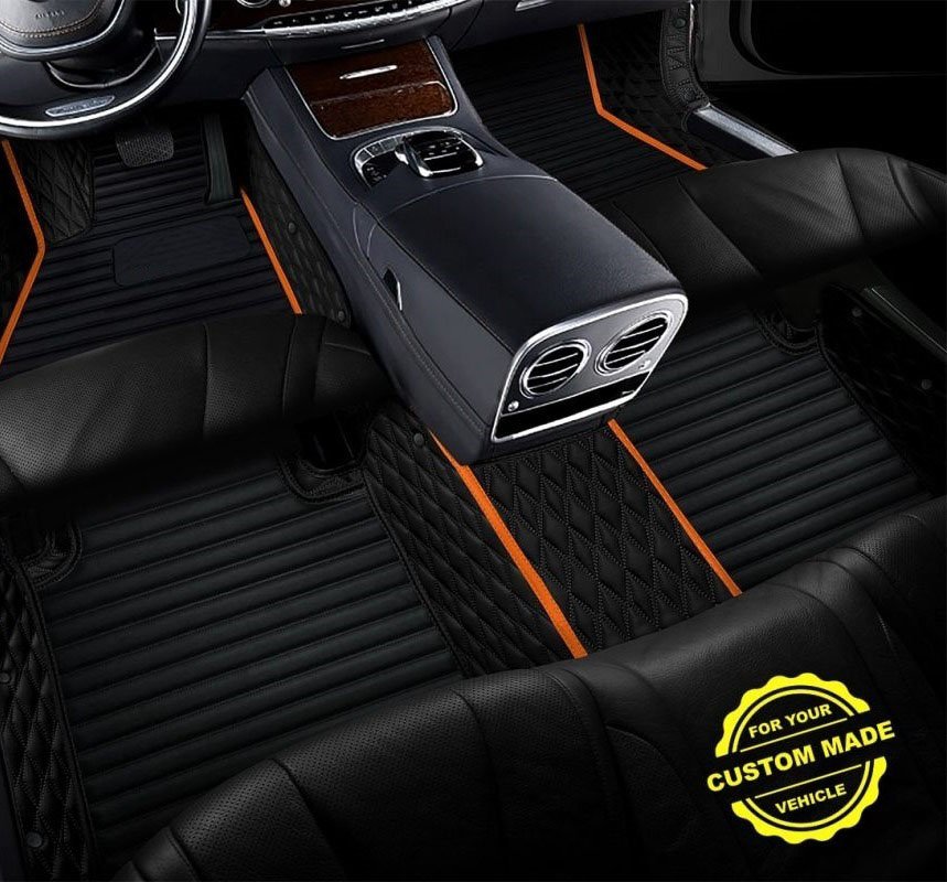 Buy Orange Hybrid Line Series Premium Car Mats