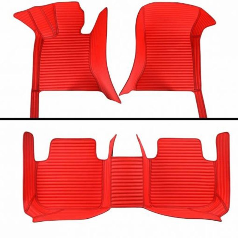 Buy Red Luxury Leather Stripe Car Mats